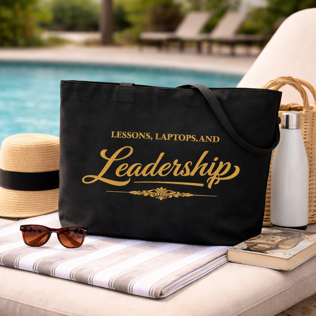 Lessons, Laptops, and Leadership Large Organic Tote Bag